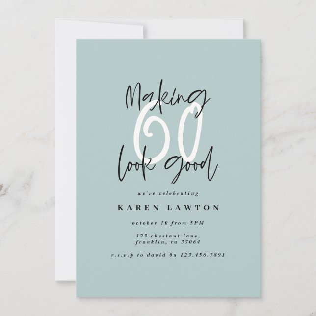 Faire paraître 60 belle invitation d'anniversaire  (Devant)