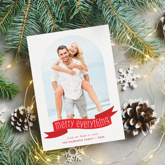 Faire-part 2022 PHOTO arc moderne merry tout ruban (Créateur téléchargé)