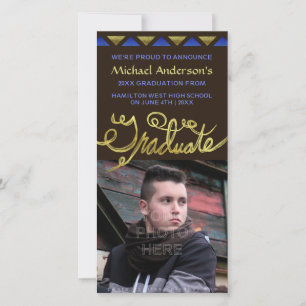 Faire-part 2023 Graduation Faux Gold Typographie Moderne