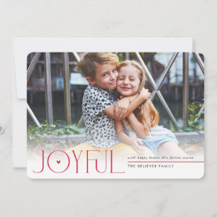Faire-part 2024 FAMILLE PHOTO enfants modernes coeur JOYFUL r