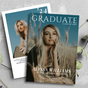 Faire-part 2024 Modern College Graduate Magazine Couverture p