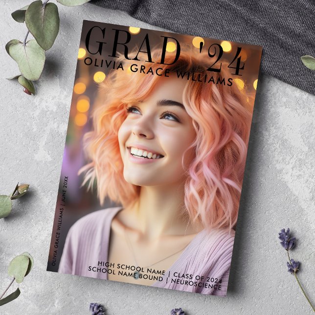 Faire-part 2024 Revue Moderne Superposition Graduation (Créateur téléchargé)