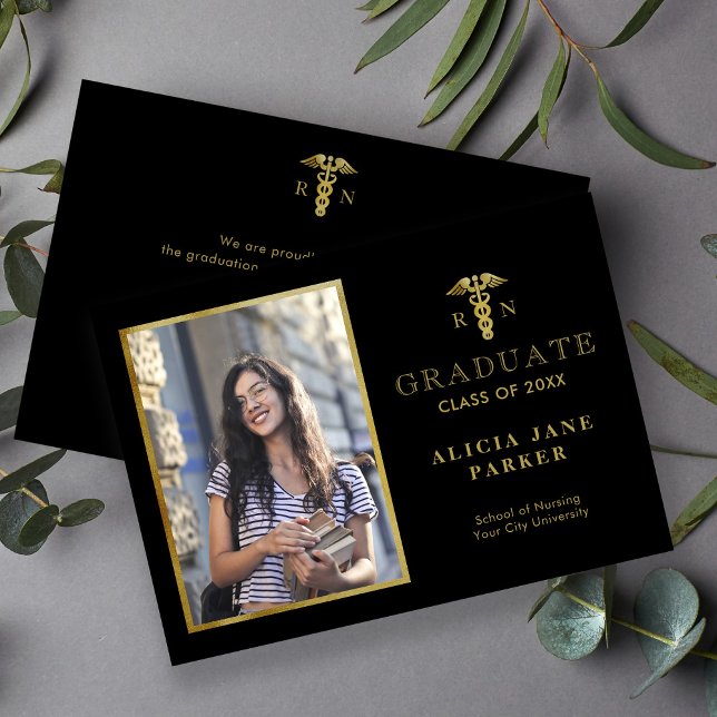 Faire-part 2025 Diplôme de l'école de soins infirmiers or pho (Créateur téléchargé)