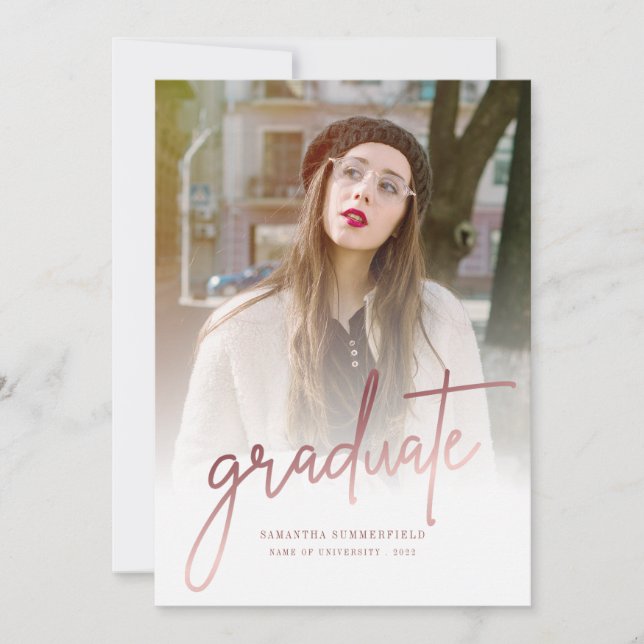 Faire-part 2025 Graduation 2 Photos Script Grad (Devant)