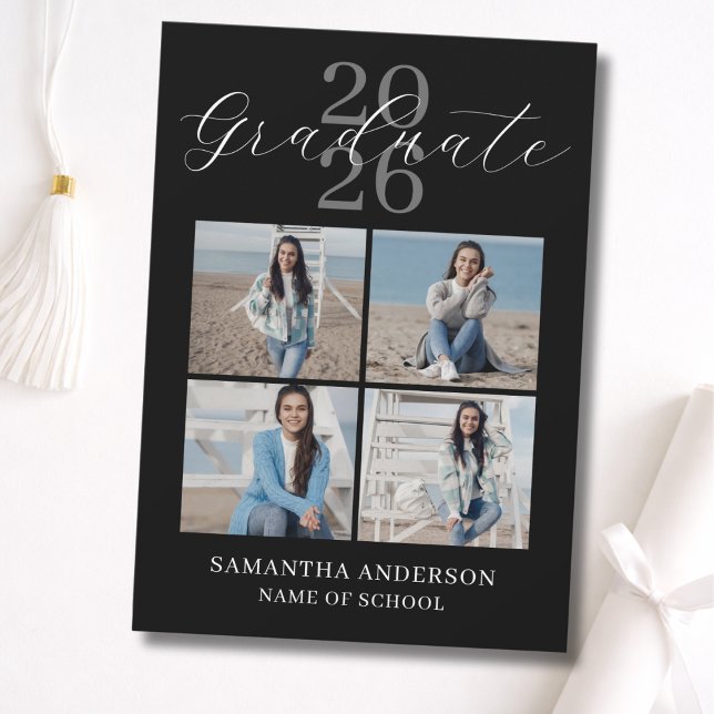 Faire-part 2026 Graduation Photo Modern Script  (Créateur téléchargé)