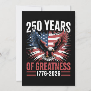 Faire-part 250 Ans De Grandeur 1776 2026 250e Anniversaire