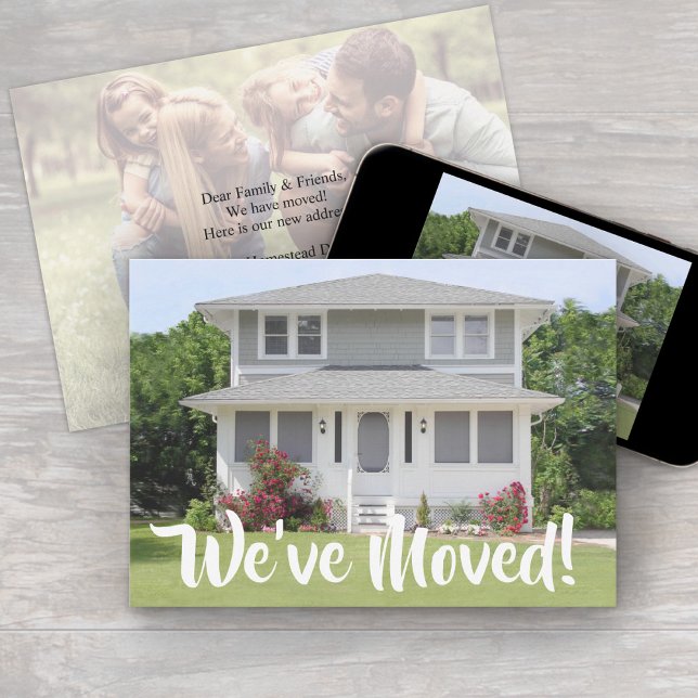 Faire-part 2 Photo Nous avons déménagé Nouvelle maison Change (Créateur téléchargé)