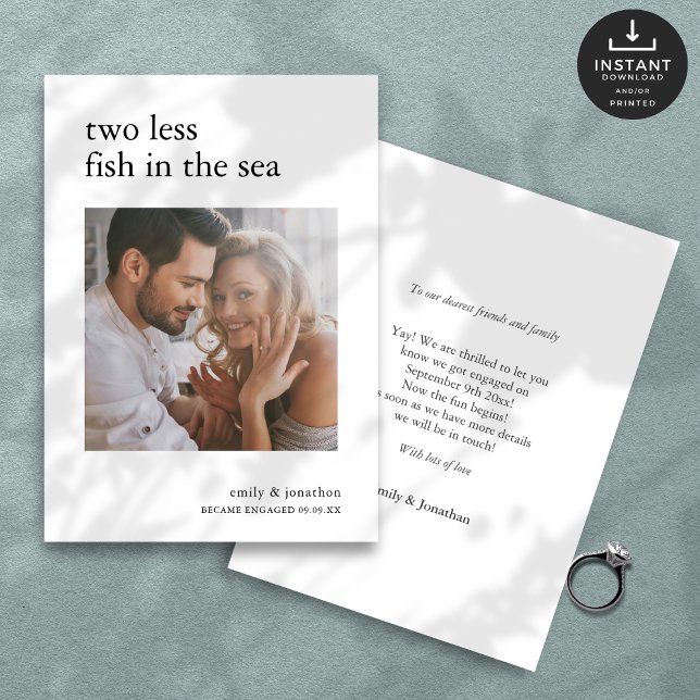 Faire-part 2 poissons en moins en mer Photo Fiançailles Faire (Créateur téléchargé)