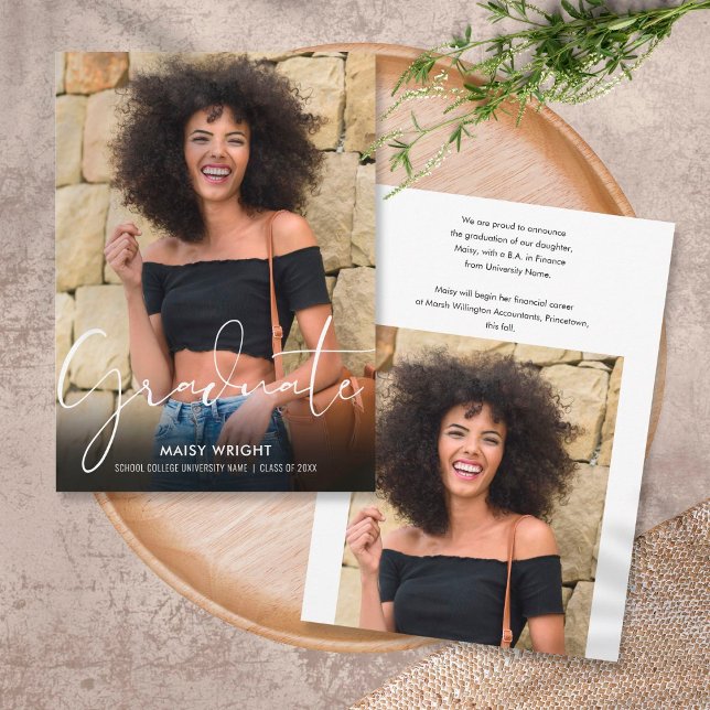Faire-part 2 Script photo Graduate Graduate (Créateur téléchargé)