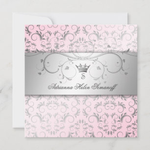 Faire-part 311-Argent Divin Rose doux
