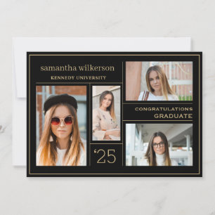 Faire-part 4 Collage de photos Félicitations Diplômé
