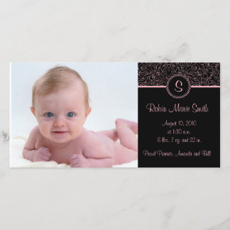 Faire-part 4 x 8 rose Élégant