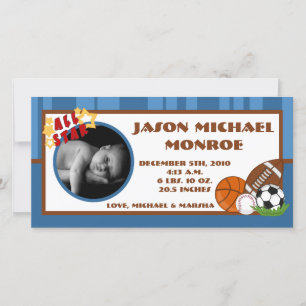 Faire-part 4x8 All Star Blue Photo