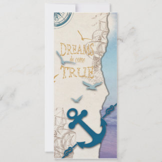 Faire-part 4x9,25 Dreams Do Come True Card pour les voyageurs