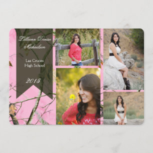 Faire-part 5x7 Chasseurs roses Camo Camoufla Senior Faire-par
