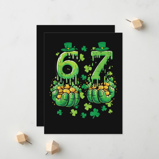 Faire-part 6 7 Jour de la Saint-Patrick (Devant/Arrière en situation)