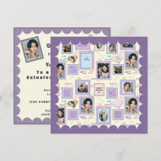 Faire-part 7 Collage Photo Mignon Kawaii coréen k-pop hallyu