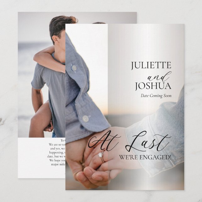 Faire-part À Dernier nous sommes engagés 2 Fiançailles photo (Devant / Derrière)