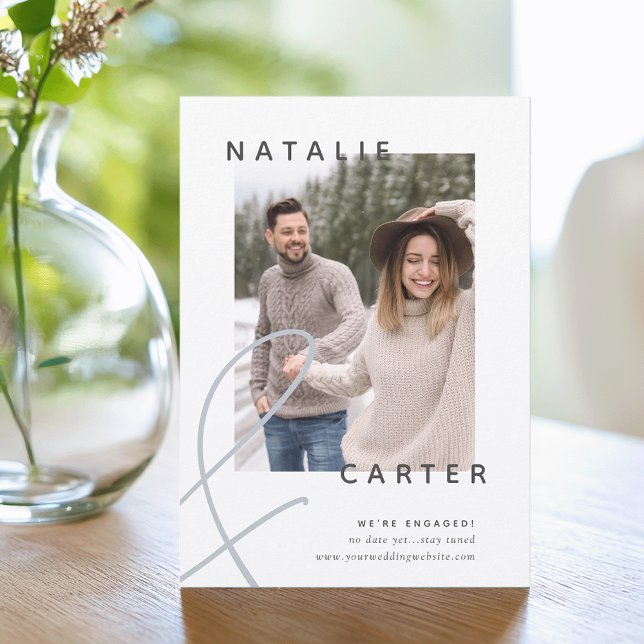 Faire-part À jamais unis | Engagement photo moderne (Créateur téléchargé)