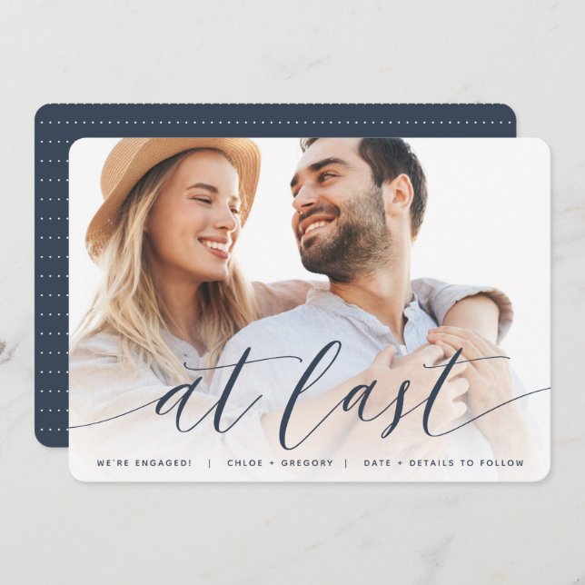 Faire-part À la Dernière | Fiançailles photo complet (Devant / Derrière)