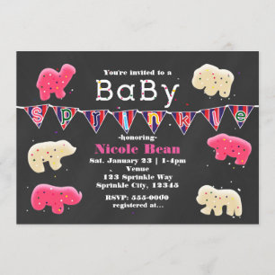 Faire-part à paillettes pour Baby Shower Cookies A