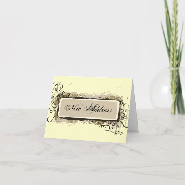 Faire-part Abstract Floral Change of Address Announcement (Devant)