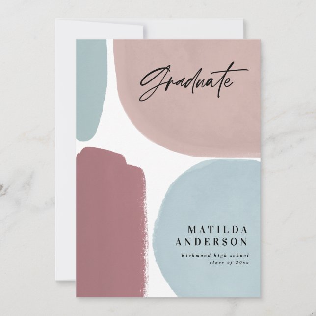 Faire-part Abstraite fête de graduation multicolore (Devant)