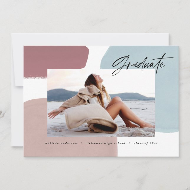 Faire-part Abstraite fête de remise des diplômes en photo pei (Devant)