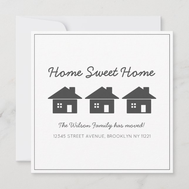 Faire-part Accueil Sweet Home Nous avons déménagé Nouvelle ma (Devant)