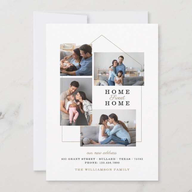 Faire-part Accueil Sweet Home Photo Collage Nouvelle adresse  (Devant)