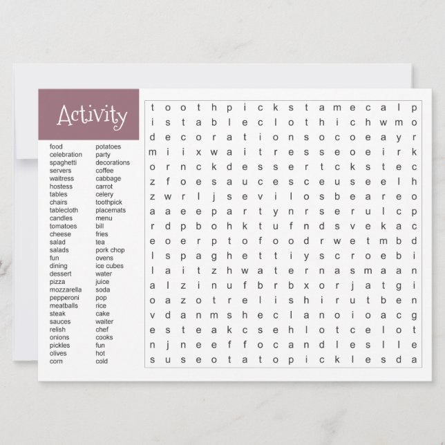 Faire-part Activité amusante de manque de vous (Devant)