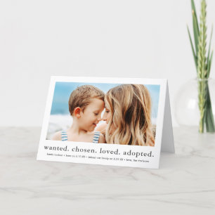 Faire-part Adoption voulue choisie aimée adoptée Photo minima