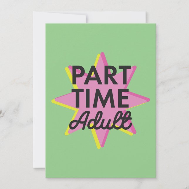 Faire-part Adulte à temps partiel (Devant)