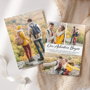 Faire-part Adventure Begins Photo Engagement Announcement