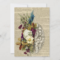 affiche d'anatomie du cerveau floral médical