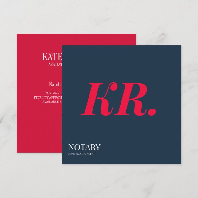 Faire-part Agent de signature de notaire public Monogramme  b (Devant / Derrière)