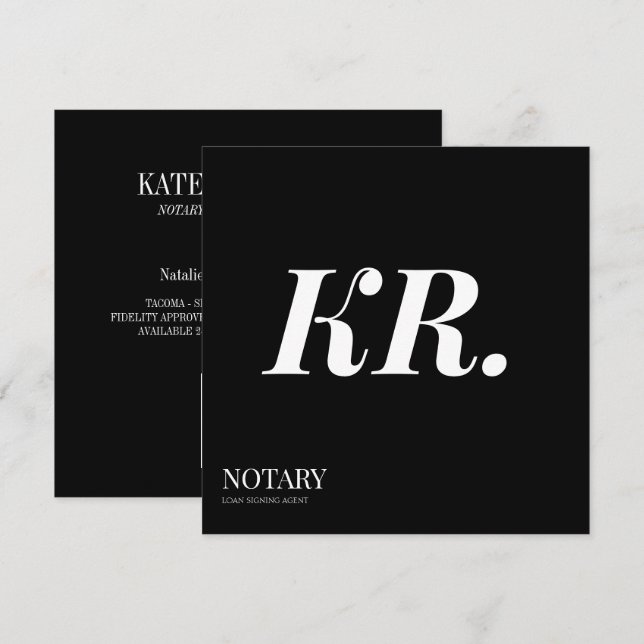 Faire-part Agent de signature de notaire public Monogramme él (Devant / Derrière)