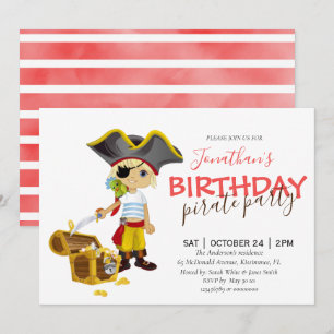 Faire-part Ahoy Mateys ! Rejoignez-nous pour un Bassin d'anni