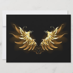 Faire-part Ailes d'Ange d'or sur arrière - plan noir