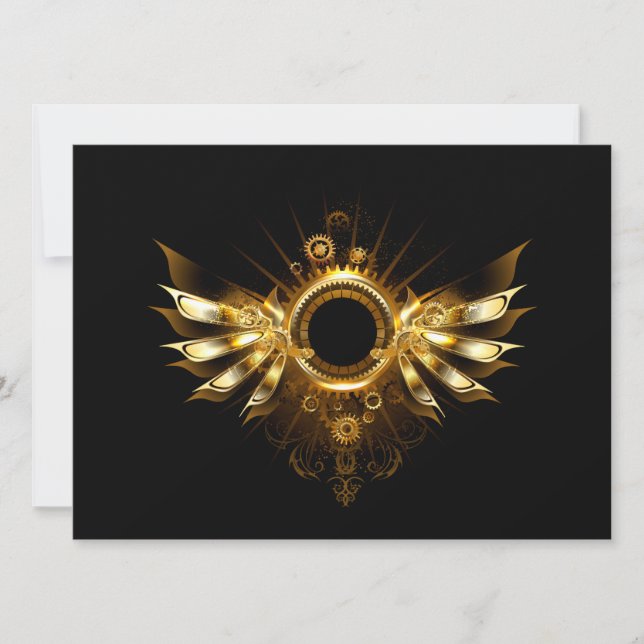 Faire-part Ailes steampunk (Devant)