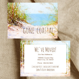 Faire-part Aller Coastal Aquarelle Plage Nouvelle Maison Démé
