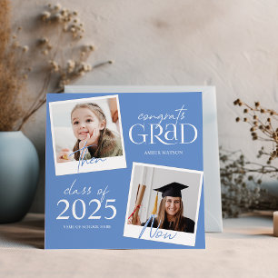 Faire-part Alors et maintenant Annonce de remise de diplôme