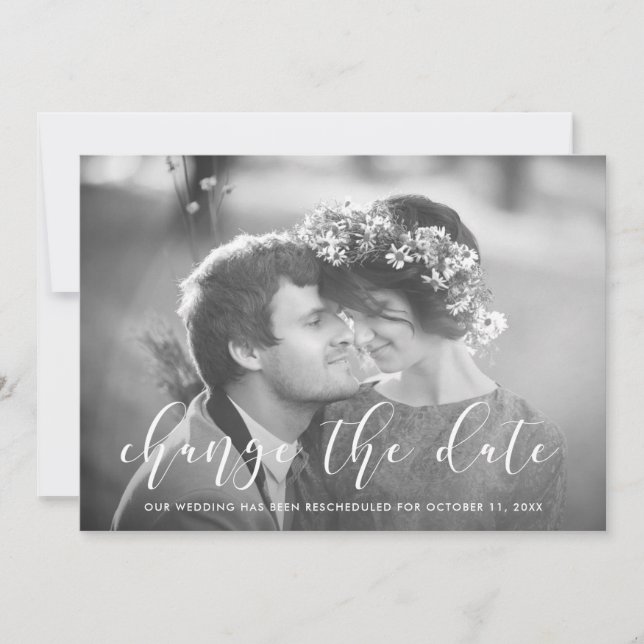 Faire-part Amour délicat | Mariage photo Modifier la date (Devant)