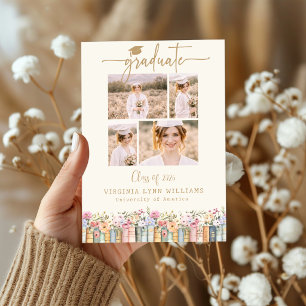 Faire-part Amoureux des livres Fleurs sauvages Photo Remise d