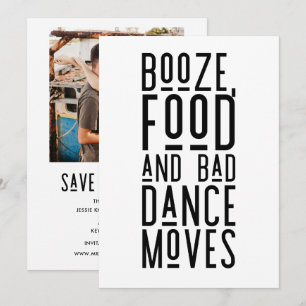 Faire-part Amusant Mariage photo moderne Enregistrer les date