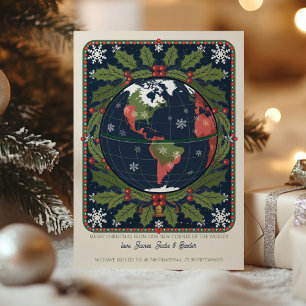 Faire-part Amusants Globe Latitude et Longitude Holiday Movin