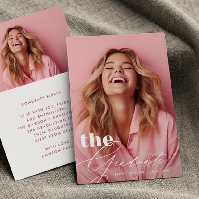 Faire-part AMUSER LE GRADUATE Script Two Photo GRADUATION (Créateur téléchargé)