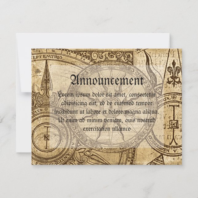 Faire-part Ancien Rose Compass (Devant)