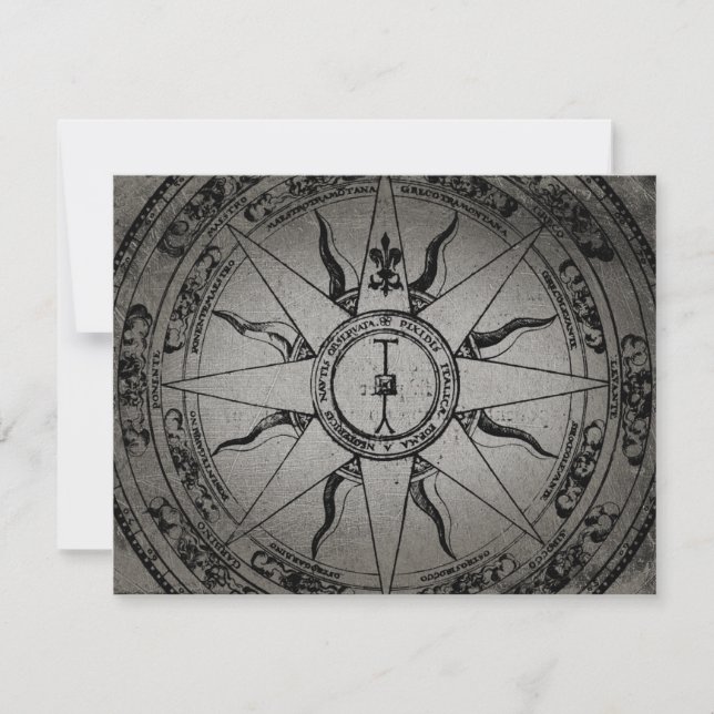 Faire-part Ancien Rose Compass (Devant)