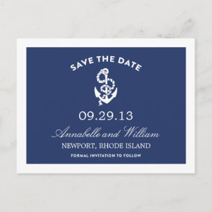 FAIRE-PART ANCRE NAUTIQUE CARTE POSTALE POUR ENREGISTRER LA